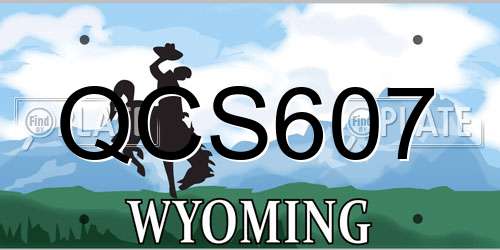QCS607 Wyoming License Plate