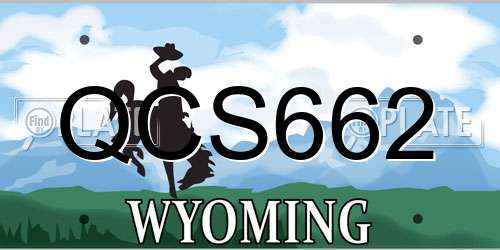 QCS662 Wyoming License Plate