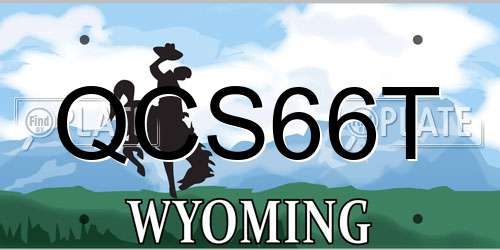 QCS66T Wyoming License Plate