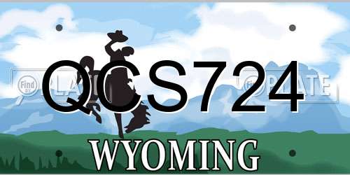 QCS724 Wyoming License Plate