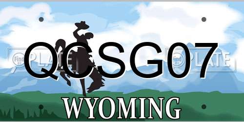 QCSG07 Wyoming License Plate