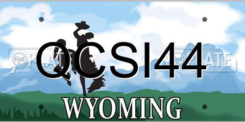 QCSI44 Wyoming License Plate