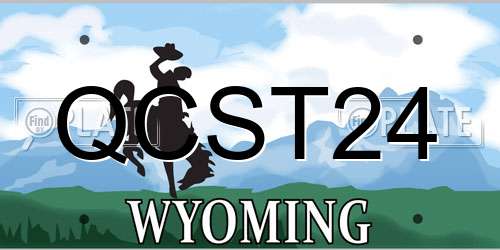 QCST24 Wyoming License Plate