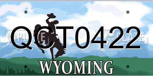 QCT0422 Wyoming License Plate