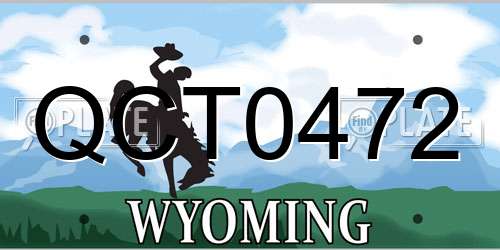 QCT0472 Wyoming License Plate
