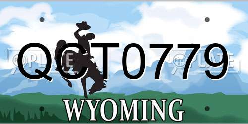 QCT0779 Wyoming License Plate