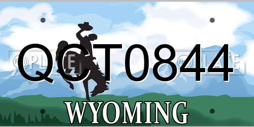 QCT0844 Wyoming License Plate