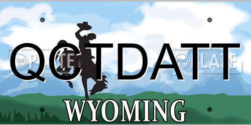 QCTDATT Wyoming License Plate