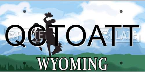 QCTOATT Wyoming License Plate