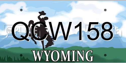 QCW158 Wyoming License Plate