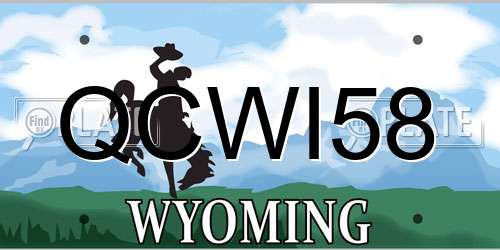QCWI58 Wyoming License Plate