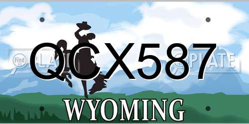 QCX587 Wyoming License Plate