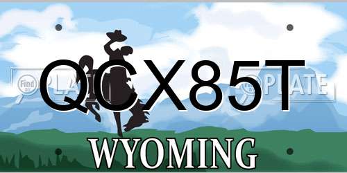 QCX85T Wyoming License Plate