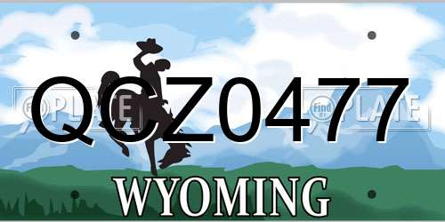 QCZ0477 Wyoming License Plate