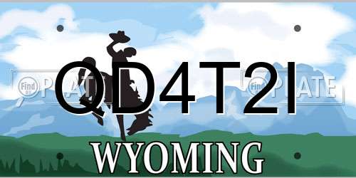 QD4T2I Wyoming License Plate