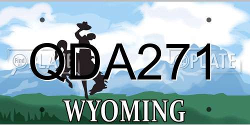 QDA271 Wyoming License Plate