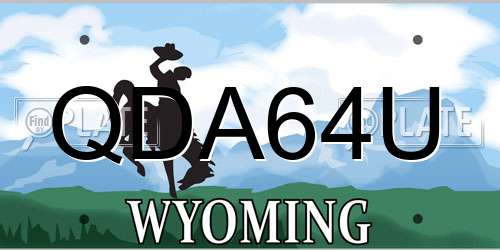 QDA64U Wyoming License Plate