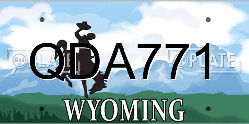 QDA771 Wyoming License Plate