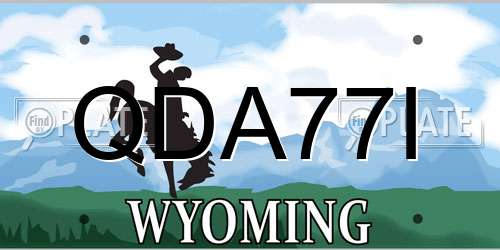 QDA77I Wyoming License Plate