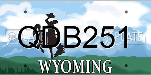 QDB251 Wyoming License Plate