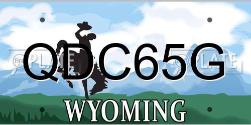 QDC65G Wyoming License Plate