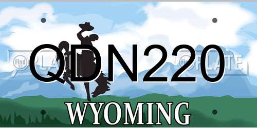 QDN220 Wyoming License Plate