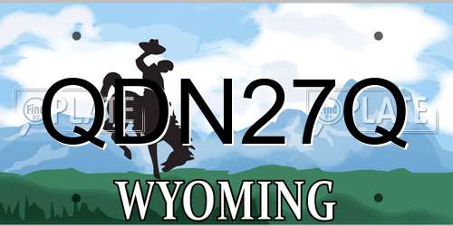 QDN27Q Wyoming License Plate