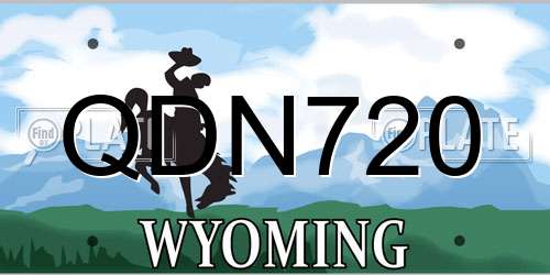 QDN720 Wyoming License Plate