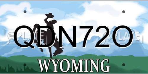 QDN72O Wyoming License Plate