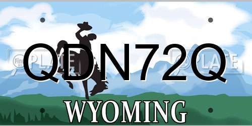 QDN72Q Wyoming License Plate