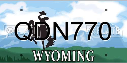 QDN770 Wyoming License Plate