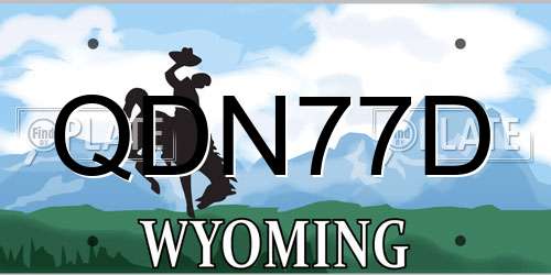 QDN77D Wyoming License Plate
