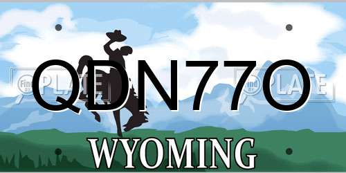 QDN77O Wyoming License Plate