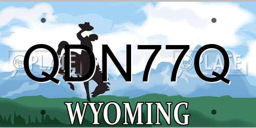 QDN77Q Wyoming License Plate