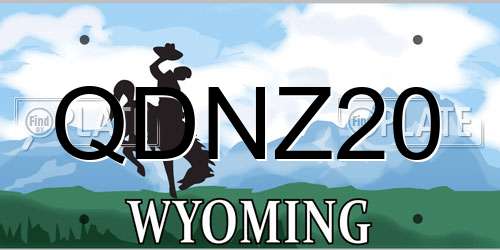 QDNZ20 Wyoming License Plate