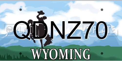 QDNZ70 Wyoming License Plate