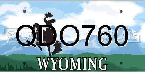 QDO760 Wyoming License Plate
