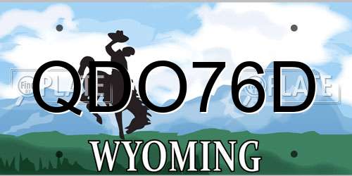 QDO76D Wyoming License Plate