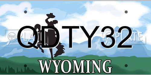 QDTY32 Wyoming License Plate