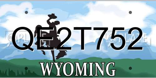 QE2T752 Wyoming License Plate