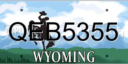 QEB5355 Wyoming License Plate