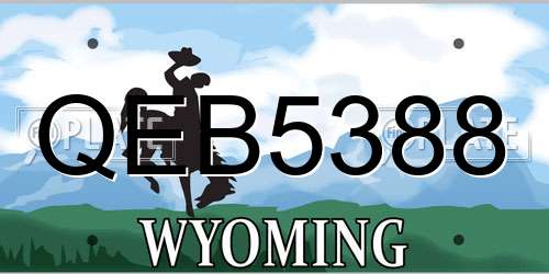 QEB5388 Wyoming License Plate