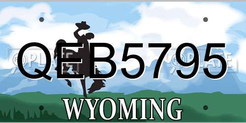 QEB5795 Wyoming License Plate