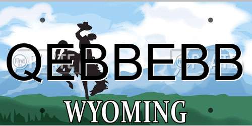QEBBEBB Wyoming License Plate