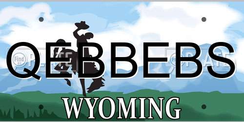 QEBBEBS Wyoming License Plate