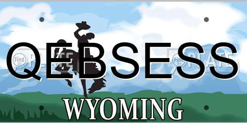 QEBSESS Wyoming License Plate