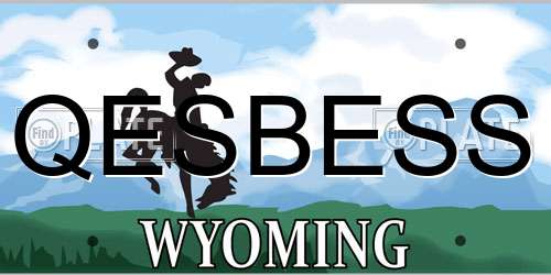 QESBESS Wyoming License Plate