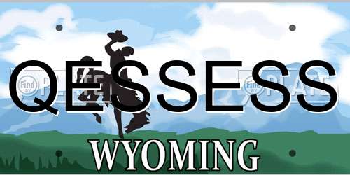 QESSESS Wyoming License Plate