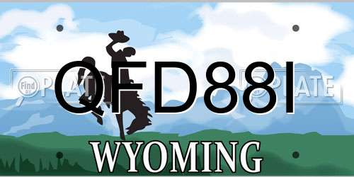 QFD88I Wyoming License Plate