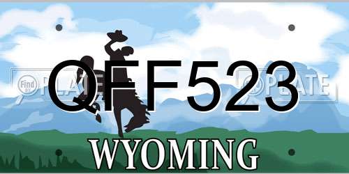 QFF523 Wyoming License Plate